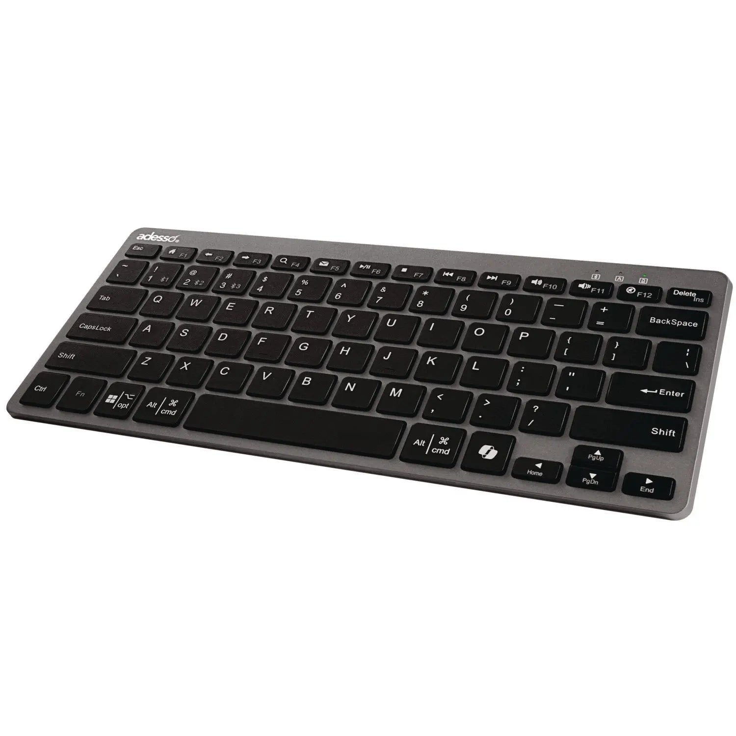 Adesso WKB 7000 Wireless Keyboard - Slim Ergonomic Design with Gray/Black Color - Perfect for Office, Home & Gaming Use