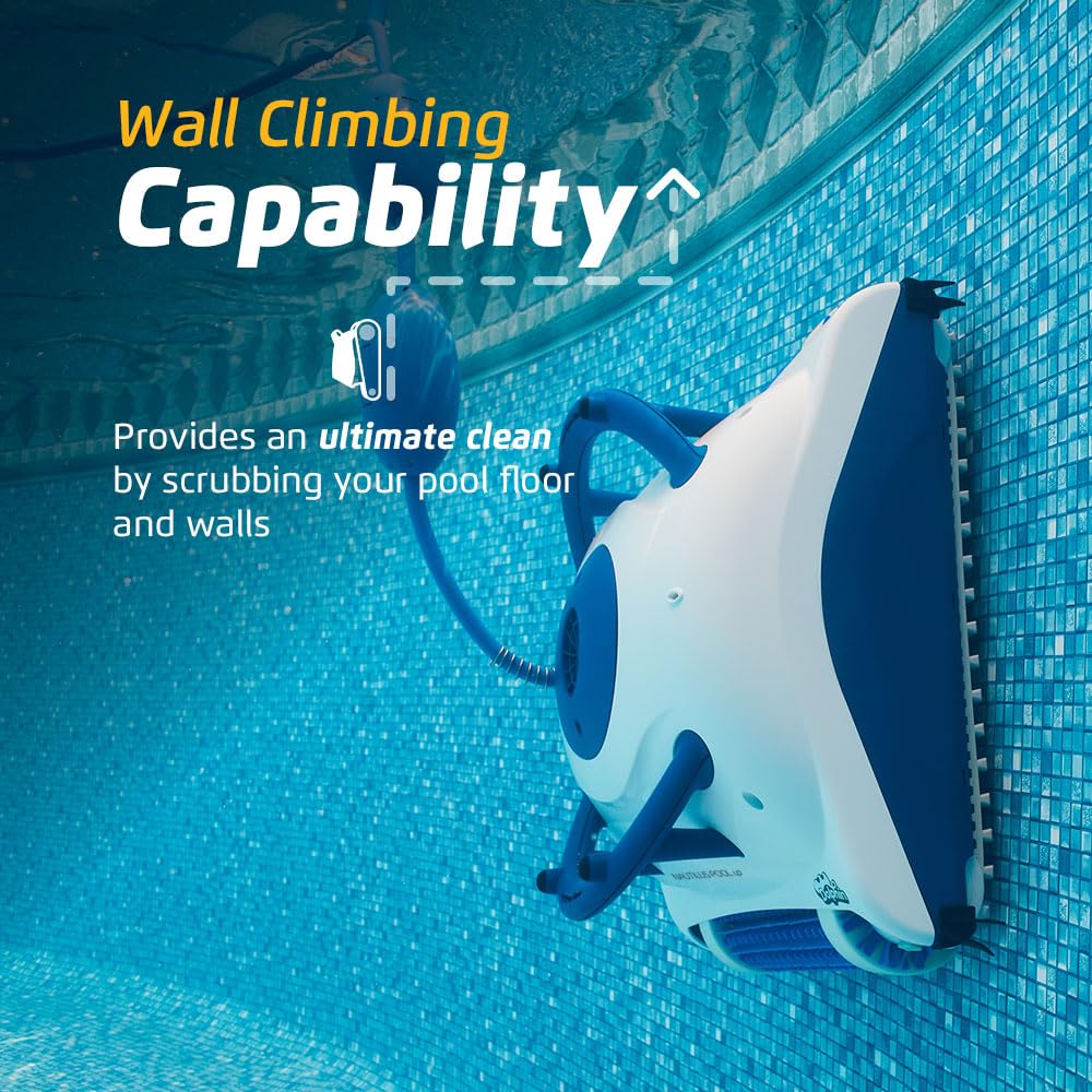 Dolphin Nautilus Pool Cleaner 2025 Model - Automatic Robotic Vacuum for Above & In-Ground Pools up to 26ft, Wall & Floor Scrubber Brush - Perfect for Backyard, Residential & Vacation Home Pools