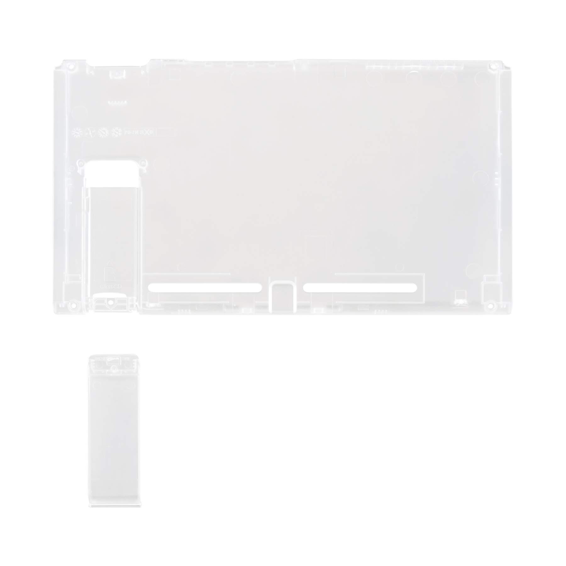 eXtremeRate Clear Transparent Replacement Back Plate Case for Nintendo Switch - DIY Housing Shell with Kickstand (Joy-Con Not Included) | Gaming Accessories & Console Protection