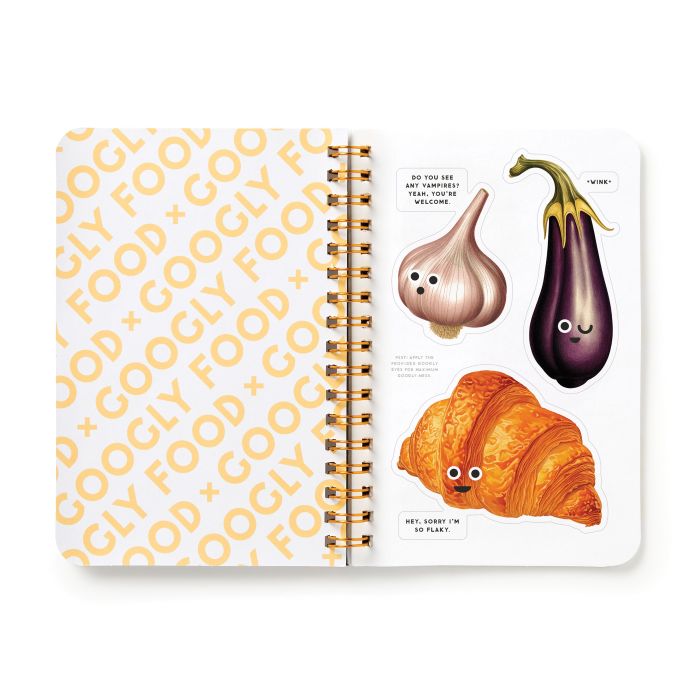 Brass Monkey Googly Food Sticker Book for Kids - Fun Educational Activity Stickers for Scrapbooking, Journals & DIY Crafts - Perfect for Birthday Parties, Classroom Rewards & Creative Play