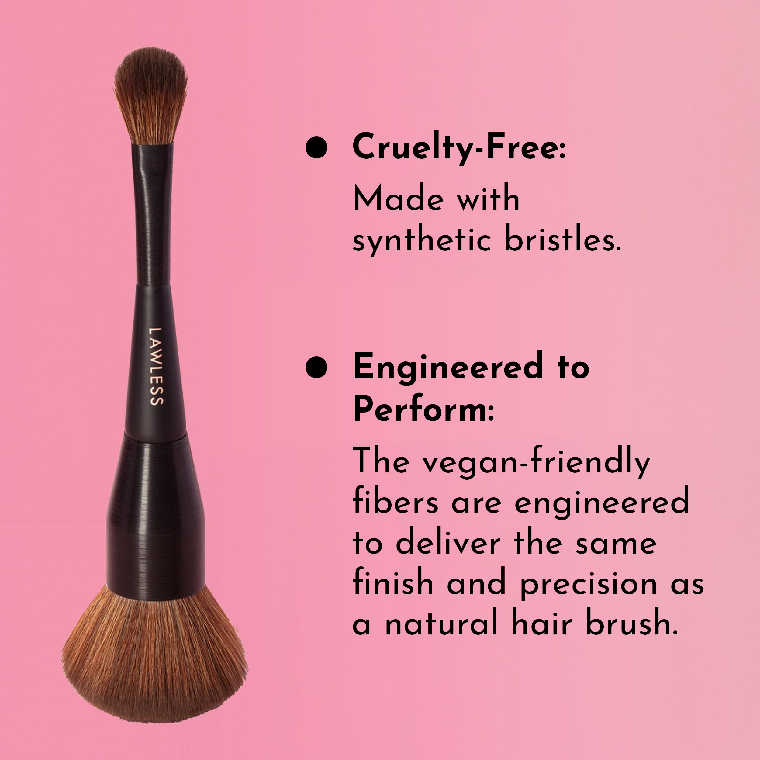 Professional Dual Ended Powder Brush for Women - Soft & Dense Makeup Brush for Face & Contouring - Perfect for Everyday Use & Travel