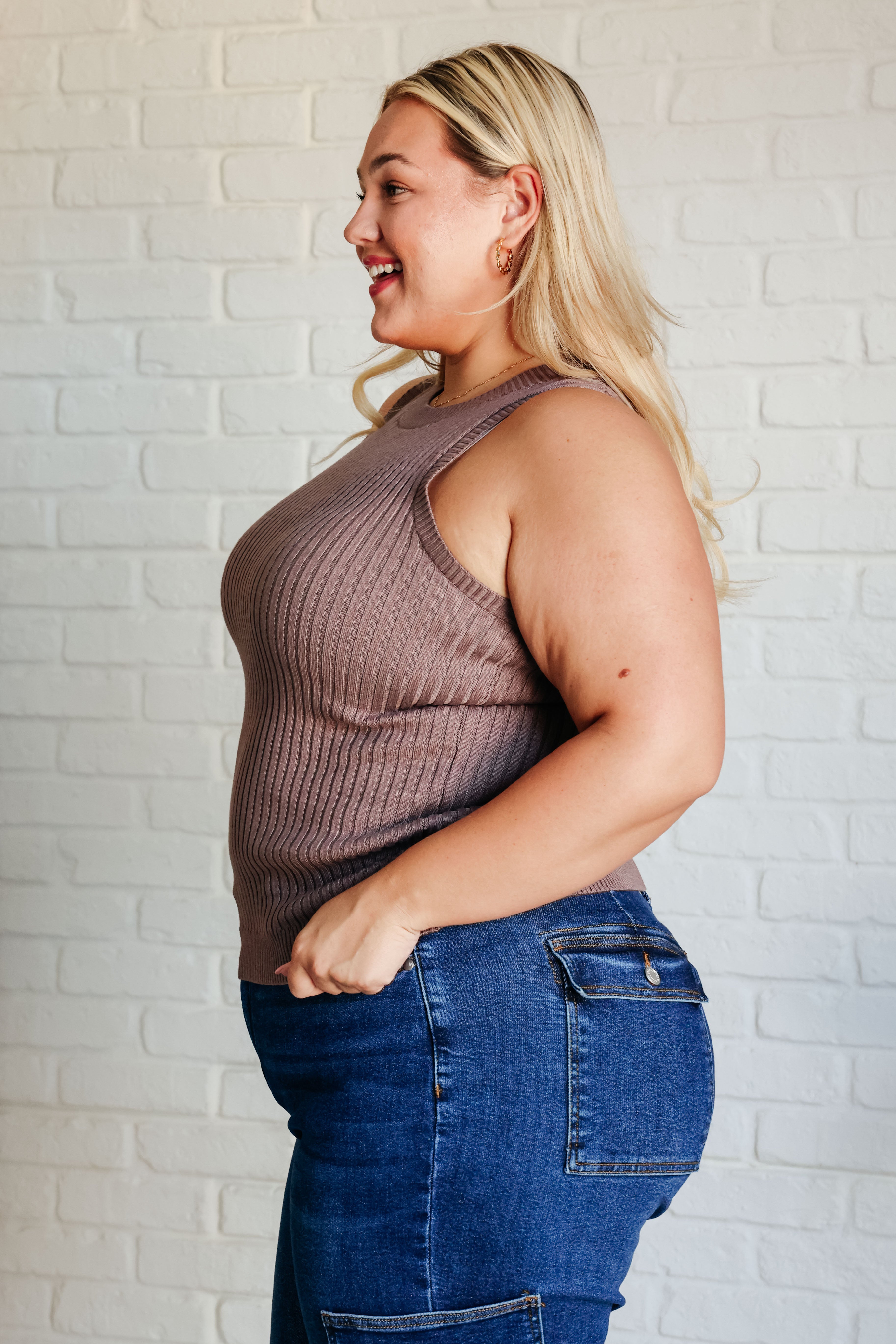 Let Me Hear It Ribbed Sweater Tank Top - Women's Casual Knit Sleeveless Pullover for Layering & Everyday Wear