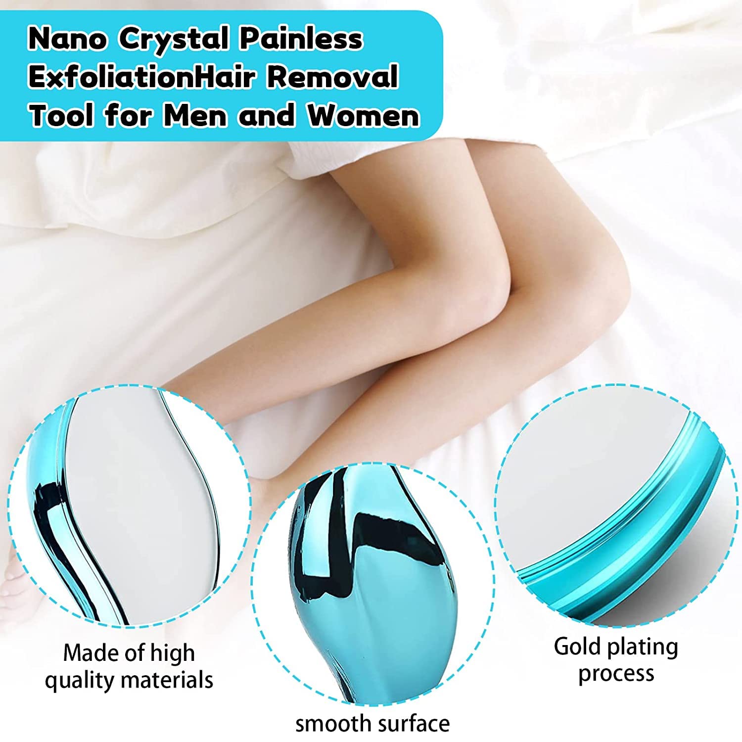 **Crystal Hair Eraser – Painless Hair Removal Tool for Women & Men | Exfoliating & Smoothing for Arms & Legs | Fast & Easy at-Home Hair Removal for Silky Skin**    *(Perfect for pre-beach prep, post-waxing touch-ups, or daily smooth skin maintenance!)*