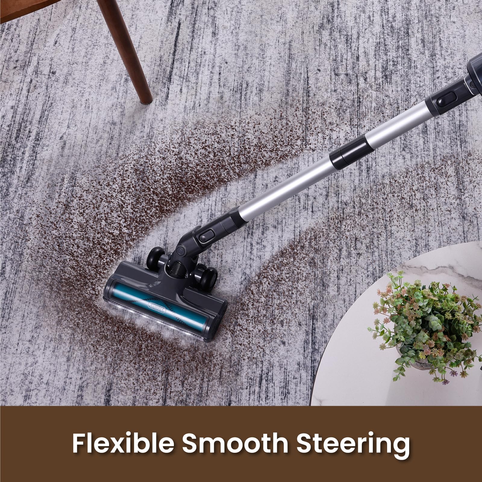 20KPa Powerful Cordless Stick Vacuum Cleaner - 45 Min Runtime, 6-in-1 Lightweight Design for Hard Floors, Carpets & Pet Hair - Ideal for Home Cleaning & Pet Owners (Grey)