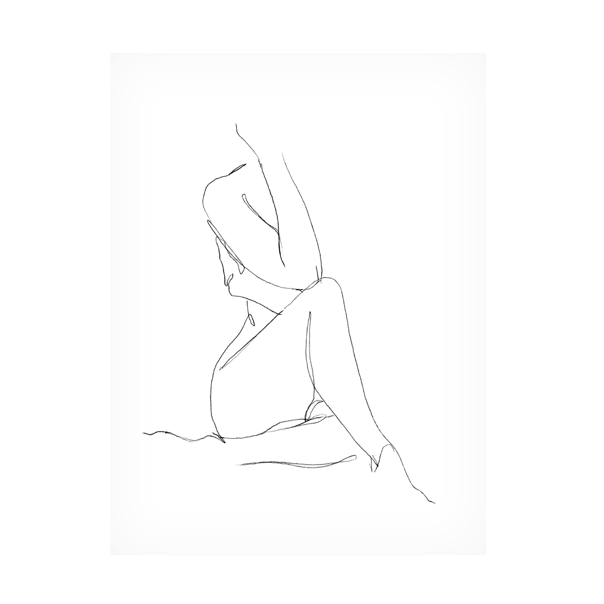 Trademark Fine Art 'Nude Contour Sketch I' Canvas Wall Art by Ethan Harper - Elegant Figure Drawing for Living Room & Bedroom Decor