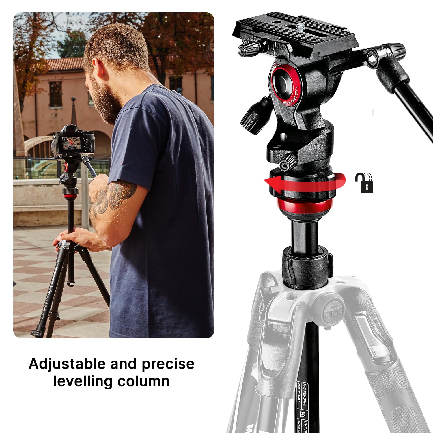 Manfrotto Befree Live Aluminum Travel Tripod with Video Head - Compact, Lightweight & Twist Lock for DSLR Cameras - Perfect for Travel, Vlogging & Outdoor Photography (MVKBFRT-LIVEUS, Black)