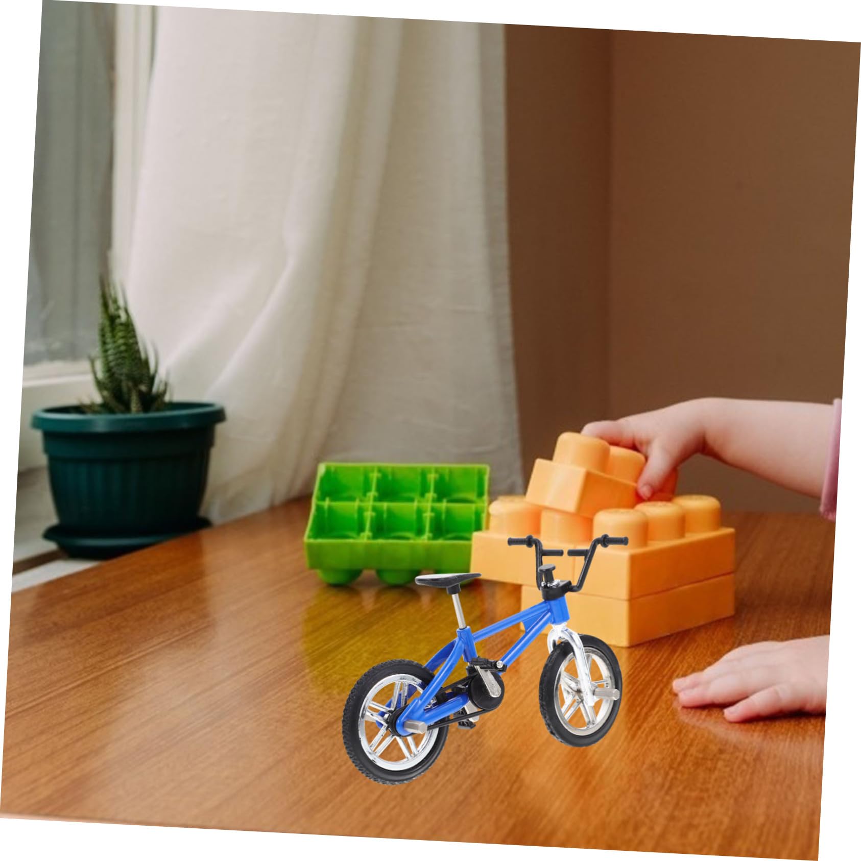 Miniature Alloy Bicycle Model - Tiny Dollhouse Bike Accessory for DIY Crafts, Home Decor, and Miniature Scenes | 1:12 Scale Mini Bike Statue with Working Brakes