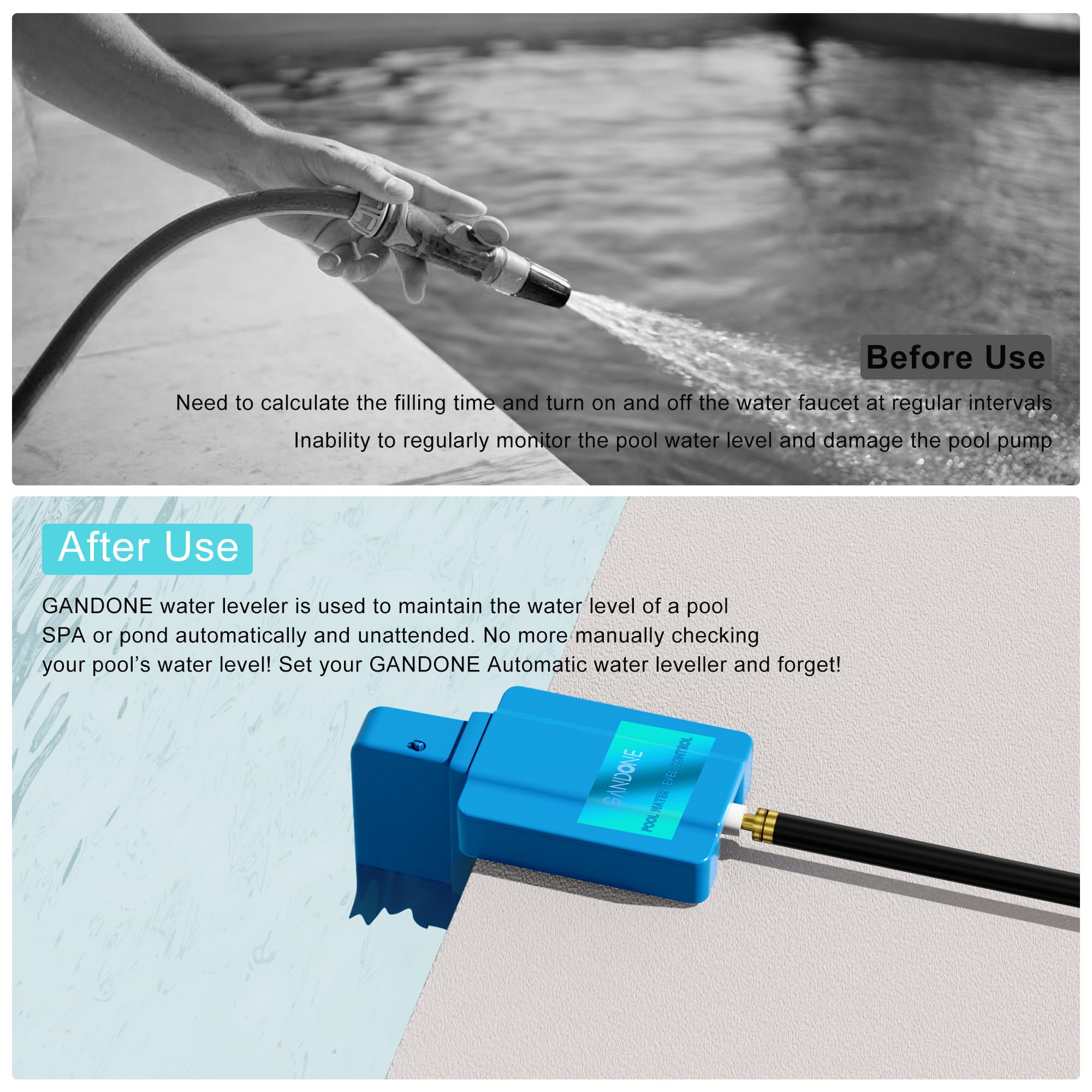 Automatic Inground Pool Water Leveler - Blue Auto Fill System for Precise Water Level Control, Ideal for Home and Commercial Pools
