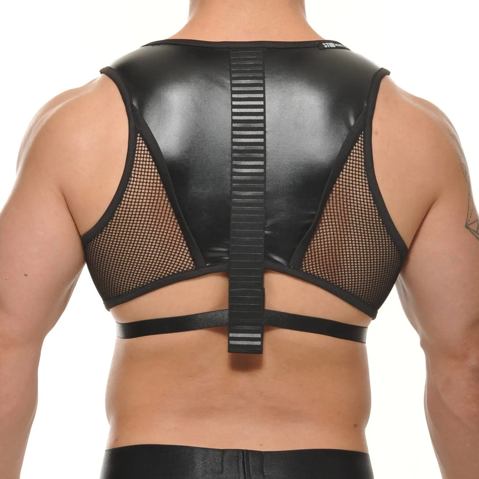 STUD Echelon Black Crop Top Harness - Gothic Fashion Accessory for Women, Edgy Streetwear, Nightclub Outfits & Festival Wear