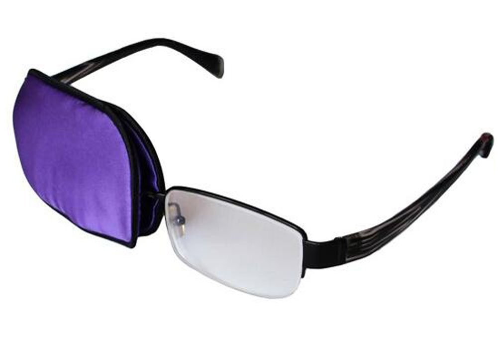 1pc Purple Silk Eye Patch for Glasses - Soft Amblyopia & Strabismus Treatment, Lazy Eye Cover for Kids & Adults - Perfect for Sleeping, Travel & Post-Surgery Recovery