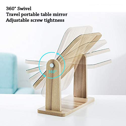 360° Adjustable Wooden Desk Mirror - Extra Large Portable Makeup & Shaving Mirror for Bathroom, Living Room, Bedroom & Vanity (Ideal for Grooming, Cosmetics & Home Decor)