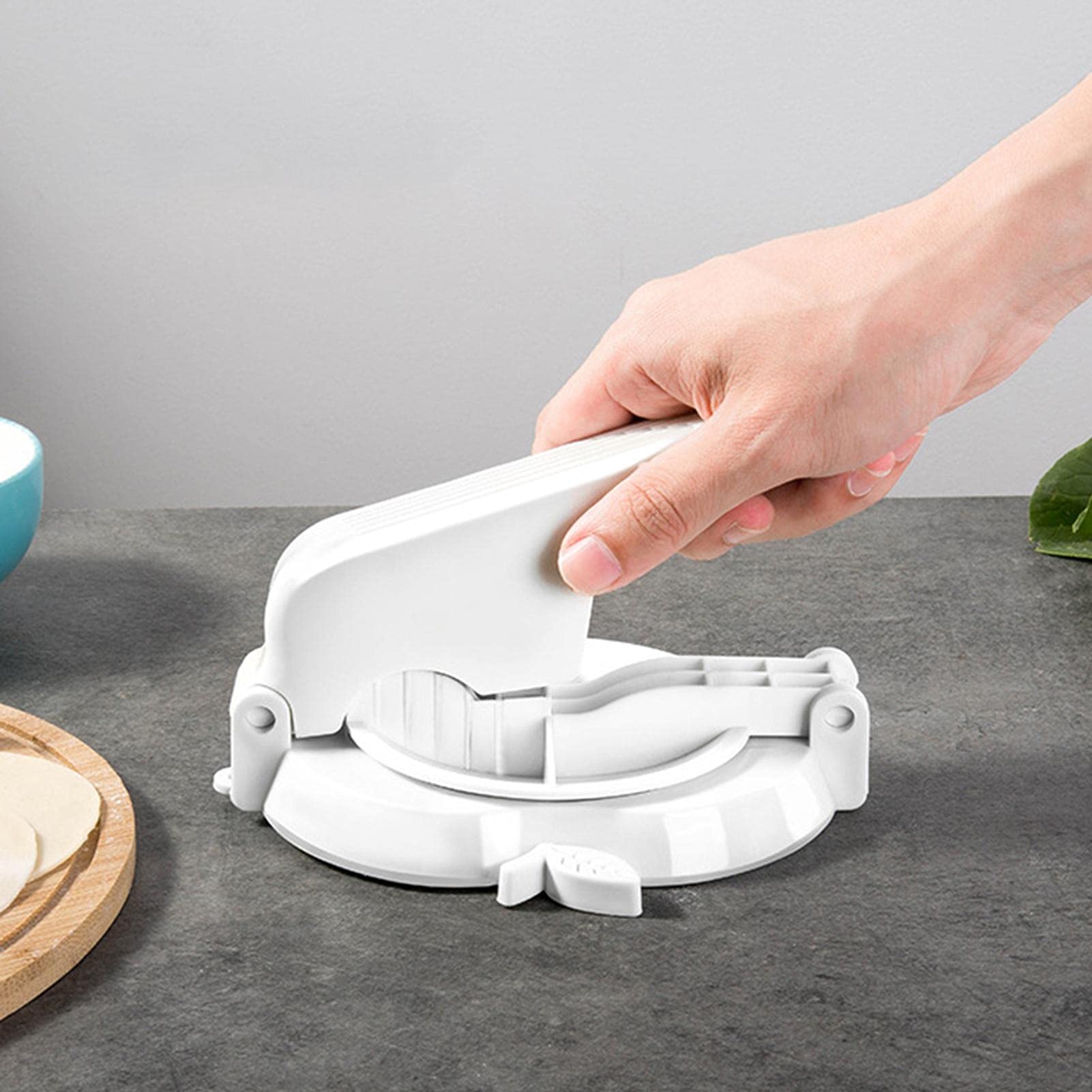 **Heavy Duty Dough Presser - Long Handle Dumpling Maker for Effortless Dumpling Wrappers | Easy-to-Use Kitchen Tool for Homemade Dumplings, Wontons & Pastries | Perfect for Asian Cooking & Family Meal Prep**