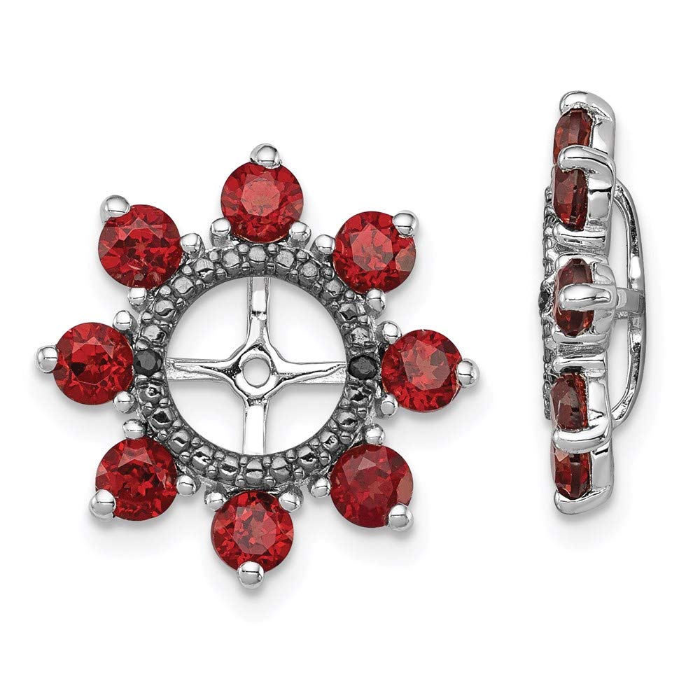 Elegant Sterling Silver Garnet & Black Sapphire Earring Jackets - Perfect for Weddings, Parties & Special Occasions
