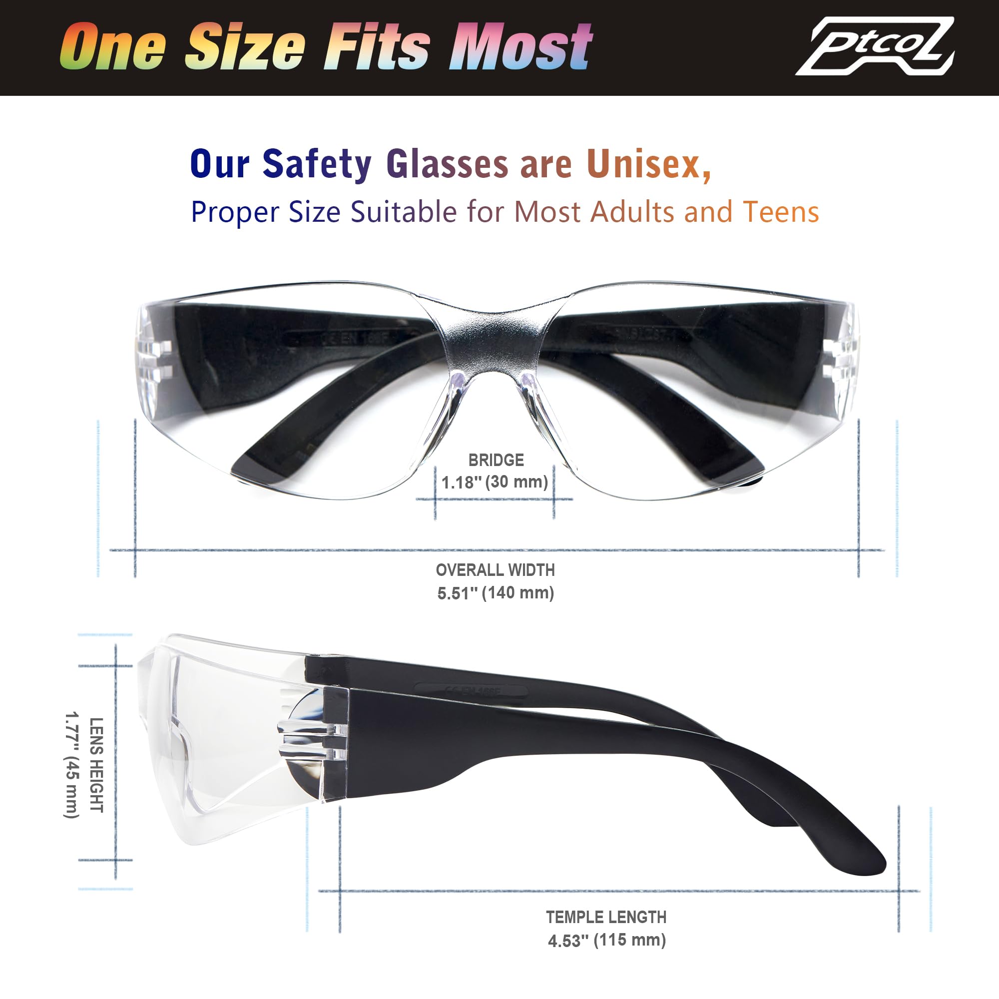 28 Pack Black Frame Safety Glasses - ANSI Z87.1 Certified, Anti-Scratch, Impact Resistant Clear Lens Protective Goggles (24+4 Bulk Pack) for Construction, Shooting, Laboratory, Woodworking & DIY Projects