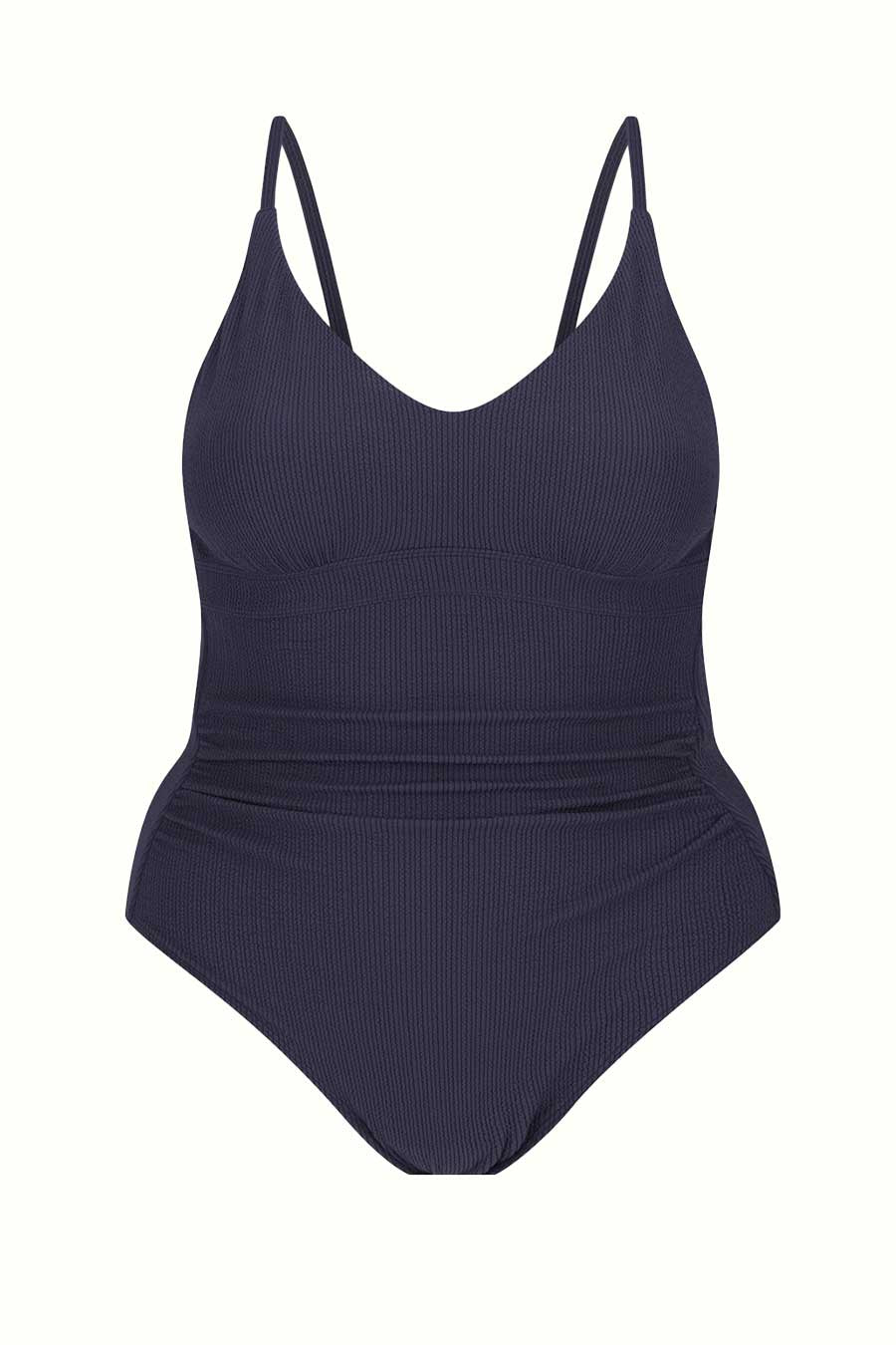 Coolum Core Support One Piece Swimsuit - Navy Textured Bathing Suit for Women, Comfortable & Stylish Swimwear for Beach, Pool, and Vacation