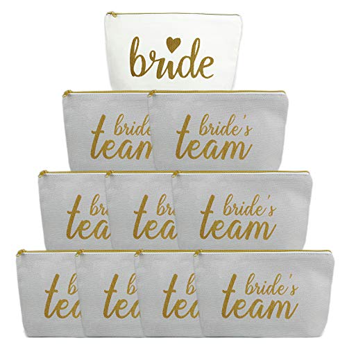 10-Piece Bridesmaid Makeup Bag Set - 