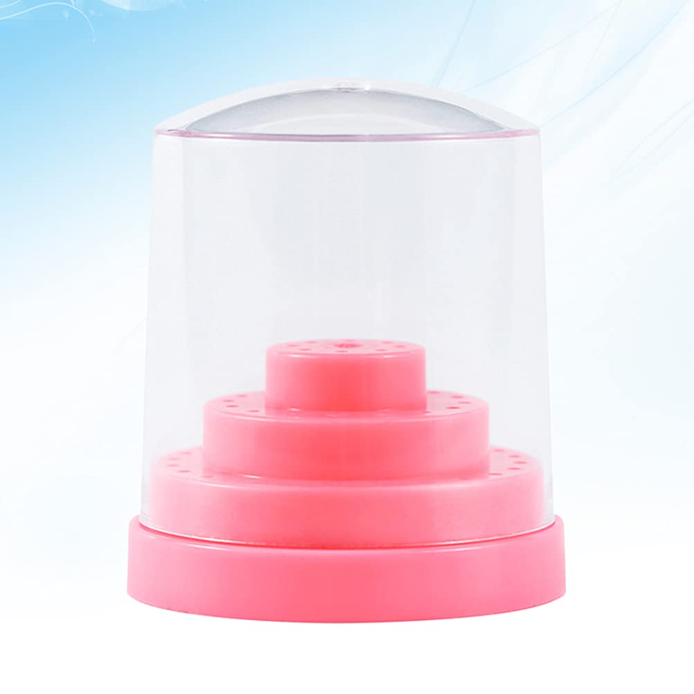 48-Slot Nail Drill Bit Holder Stand - Pink & Multicolor Manicure Organizer Box for Storage & Display | Perfect for Salon, Nail Techs & DIY Nail Art at Home