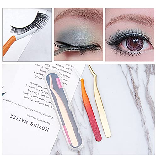 Professional COSYOO Eyelash Extension Tweezers - Curved Tip Lash Applicator & Remover Clip for Precise Extensions | Portable Handheld Tool for Salon & Home Use