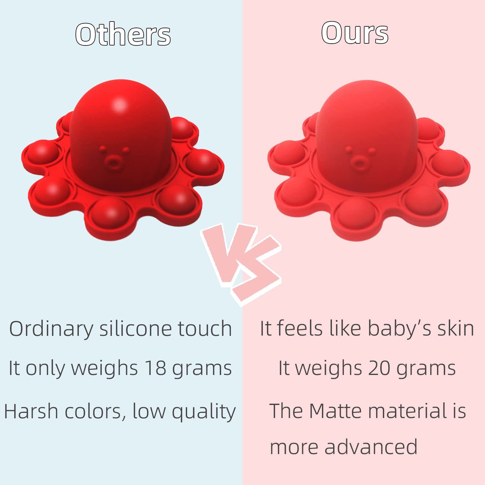 Octopus Pop Fidget Toy 2 Pack - Sensory Stress Relief Toys for Kids & Adults, Anxiety Relief Squishy Flip Toy, Cute Pop Keychain for Boys Girls (Blue & Green) - Perfect for Classroom, Office, Travel & Bath Time Play
