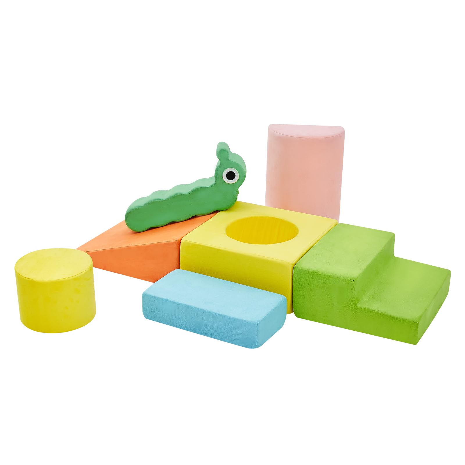 **7-Piece Soft Foam Climbing Blocks Set for Toddlers - Safe Baby Climbing Toys, Playtime Corner Gym for Crawling, Sliding & Active Play - Perfect for Indoor Playrooms & Daycare Centers**