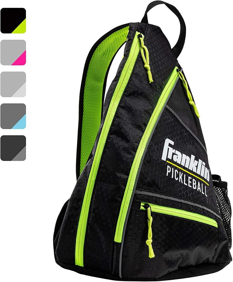 Franklin Pickleball Sling Bag - Lightweight & Durable Pickleball Backpack for Paddles & Gear - Perfect for Court, Travel & Outdoor Sports (Black/Yellow)