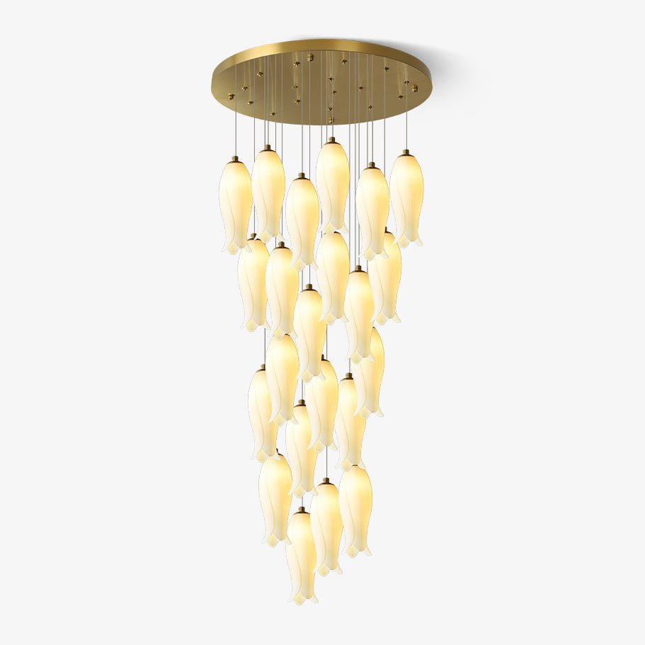 Luma Flora Staircase Chandelier - Modern Crystal Ceiling Light for Stairwell, Hallway & Entryway - Elegant Home Decor Lighting