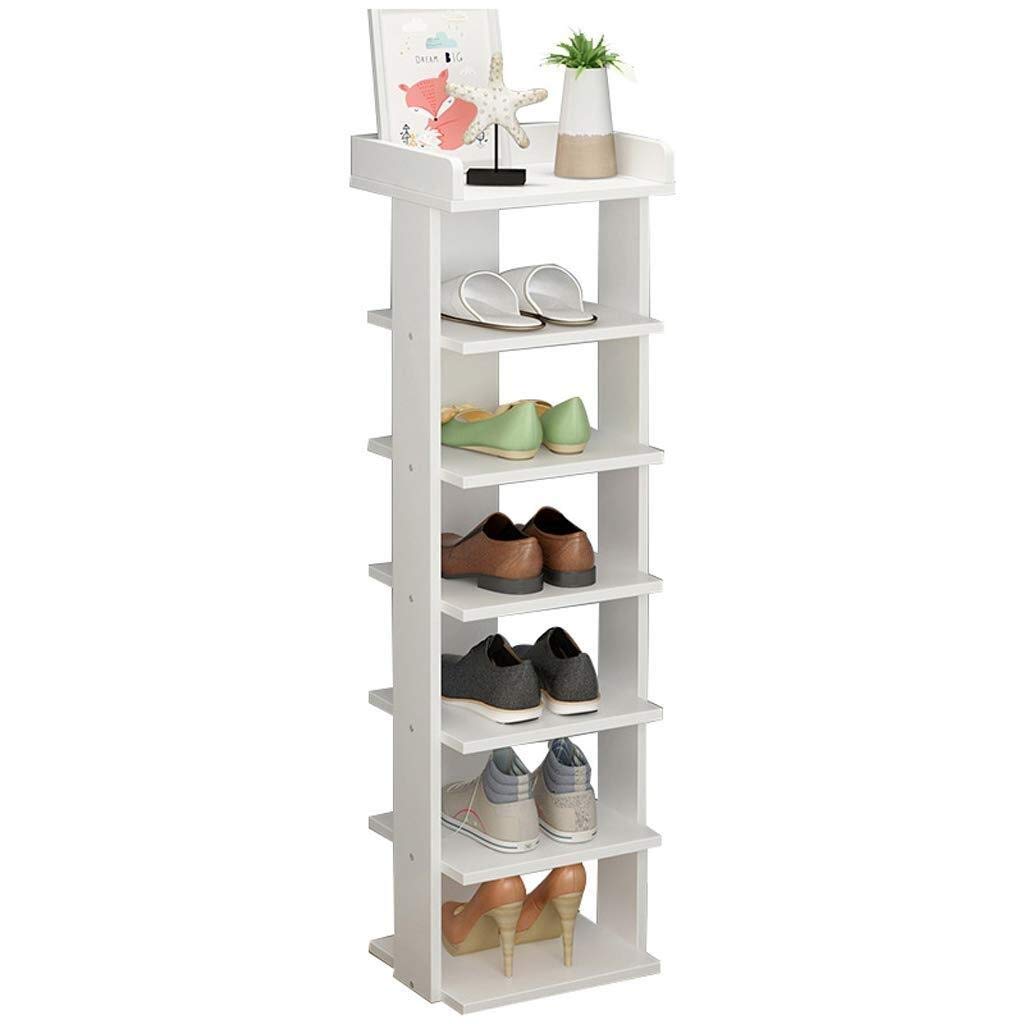 Modern Minimalist 7-Tier Wooden Shoe Rack Cabinet - Space Saving Shoe Storage Organizer for Entryway, Closet & Home Organization - Upright Shoe Shelf for Men & Women (Color: Brown) - Perfect for Apartments, Dorms & Small Spaces