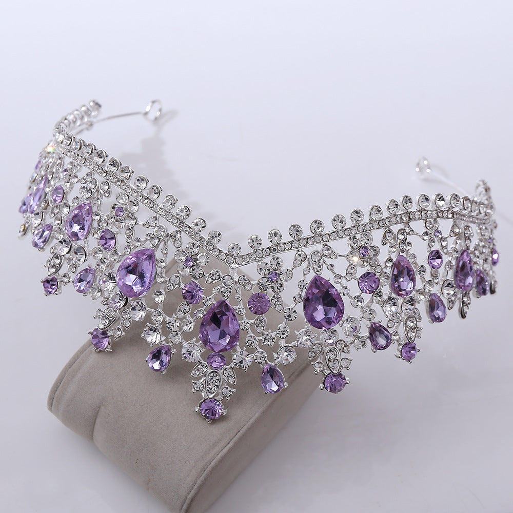 Elegant Purple European Tiara for Women - Perfect for Weddings, Prom, and Special Occasions