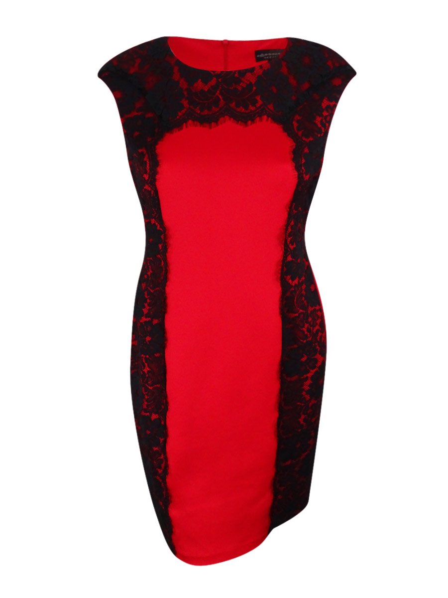 Connected Apparel Women's Cap Sleeve Side Lace Dress - Elegant Floral Summer Dress for Casual Outings, Date Nights & Special Occasions