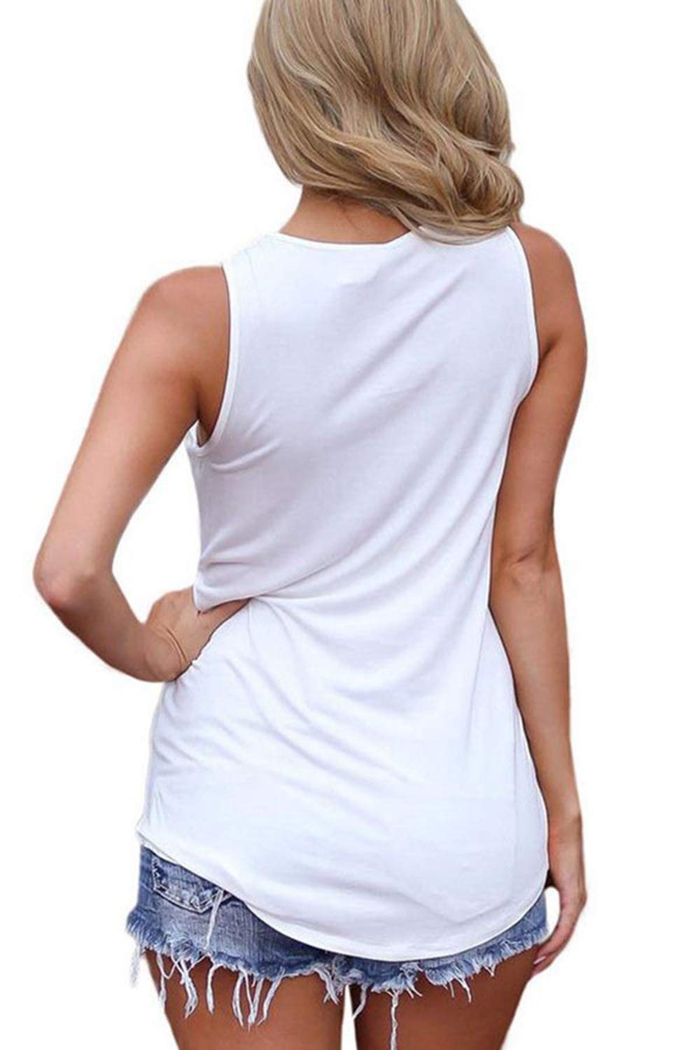 Sarin Mathews Women's Criss Cross Tank Tops - Sleeveless Summer Casual Blouses & Basic Tee Shirts for Women - Perfect for Beach, Gym, Yoga and Everyday Wear