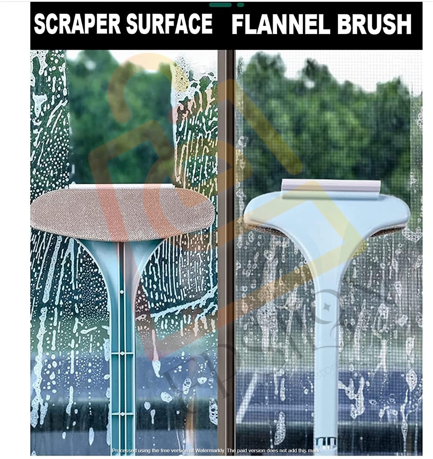 Epsilon 2-in-1 Mesh & Window Cleaning Brush with Extended Handle - Double-Sided Screen Cleaner, Net Wiper for Home & Office - Perfect for Windows, Screens, Patio Doors & Pool Enclosures (Pack of 1)