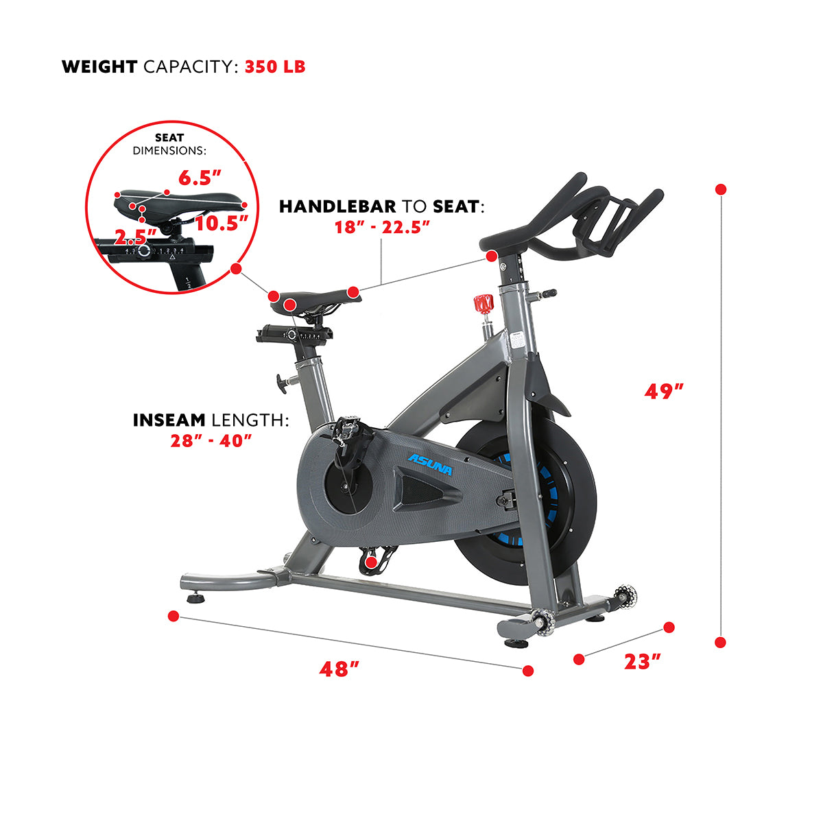 Premium Magnetic Chain Drive Turbo Commercial Indoor Cycling Bike - Heavy Duty Exercise Bike for Home & Gym Workouts - Perfect for Cardio, Endurance Training & Spin Classes