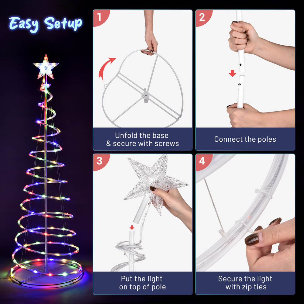 5ft LED Spiral Christmas Tree - USB Powered Holiday Decor for Home, Office & Party | TheLAShop