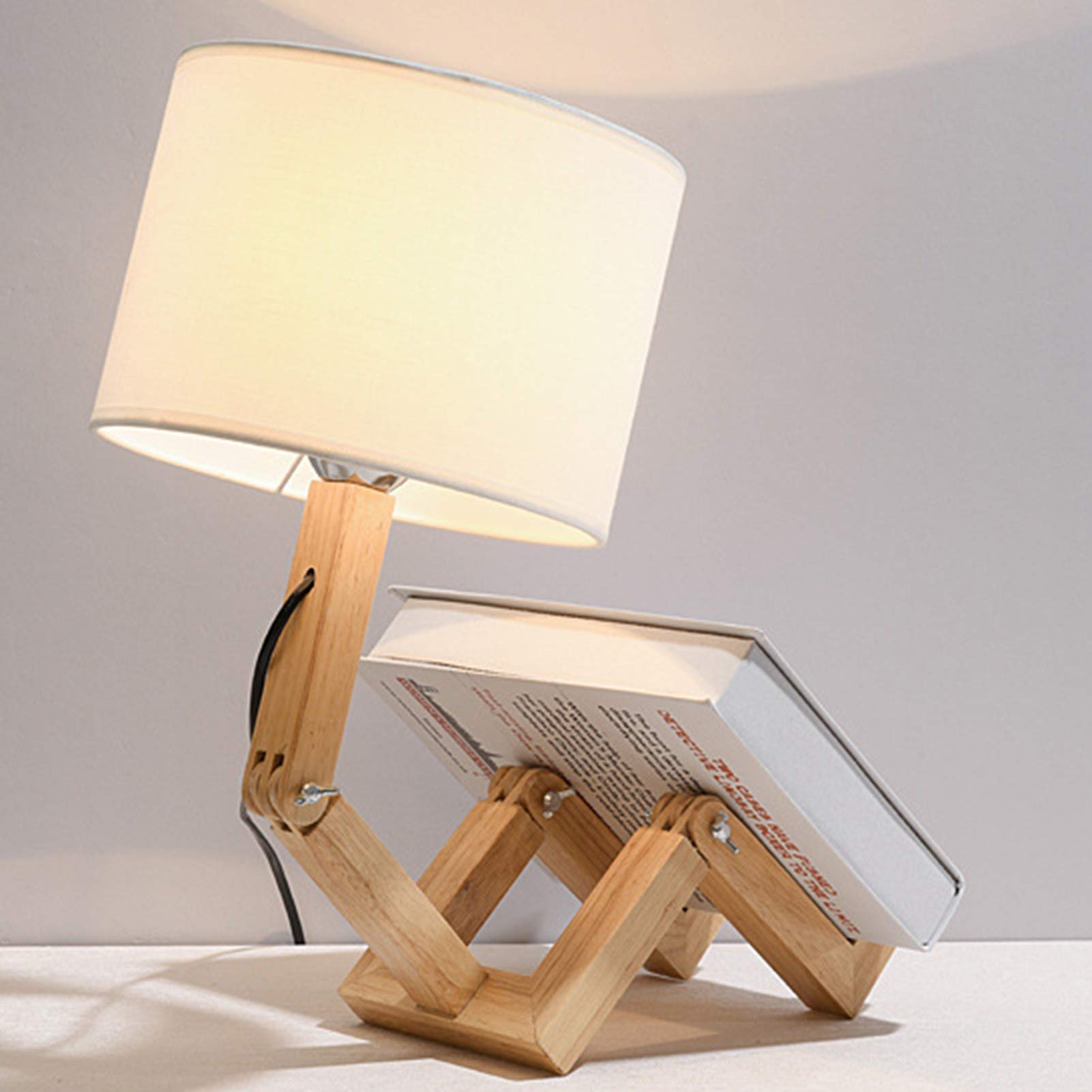 HSART Adjustable Kids Desk Lamp with Movable Joints - Solid Wood Table Lamp for Bedroom, Living Room & Office - Perfect for Study, Reading & Decor