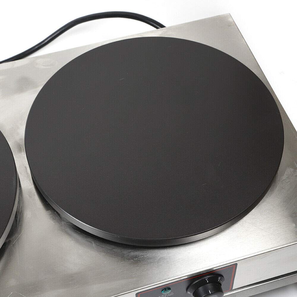 3KW+3KW 40cm Double Commercial Crepe Maker - Heavy Duty Nonstick Electric Waffle Iron Machine for Ice Cream, Corn, Pancakes (110V) - Perfect for Restaurants, Cafes, and Dessert Shops