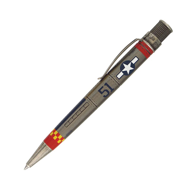 Vintage Metalsmith P51 Mustang Rollerball Pen by Retro 51 Tornado - Classic Aviation-Themed Writing Instrument for Collectors, Office Use & Gift Giving