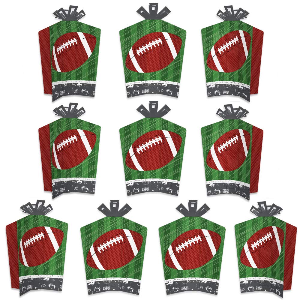 Big Dot of Happiness Football End Zone Table Decorations - 10 Pack Fold & Flare Centerpieces for Baby Showers, Birthday Parties & Game Day Celebrations - Perfect for Sports Themed Events & Home Decor