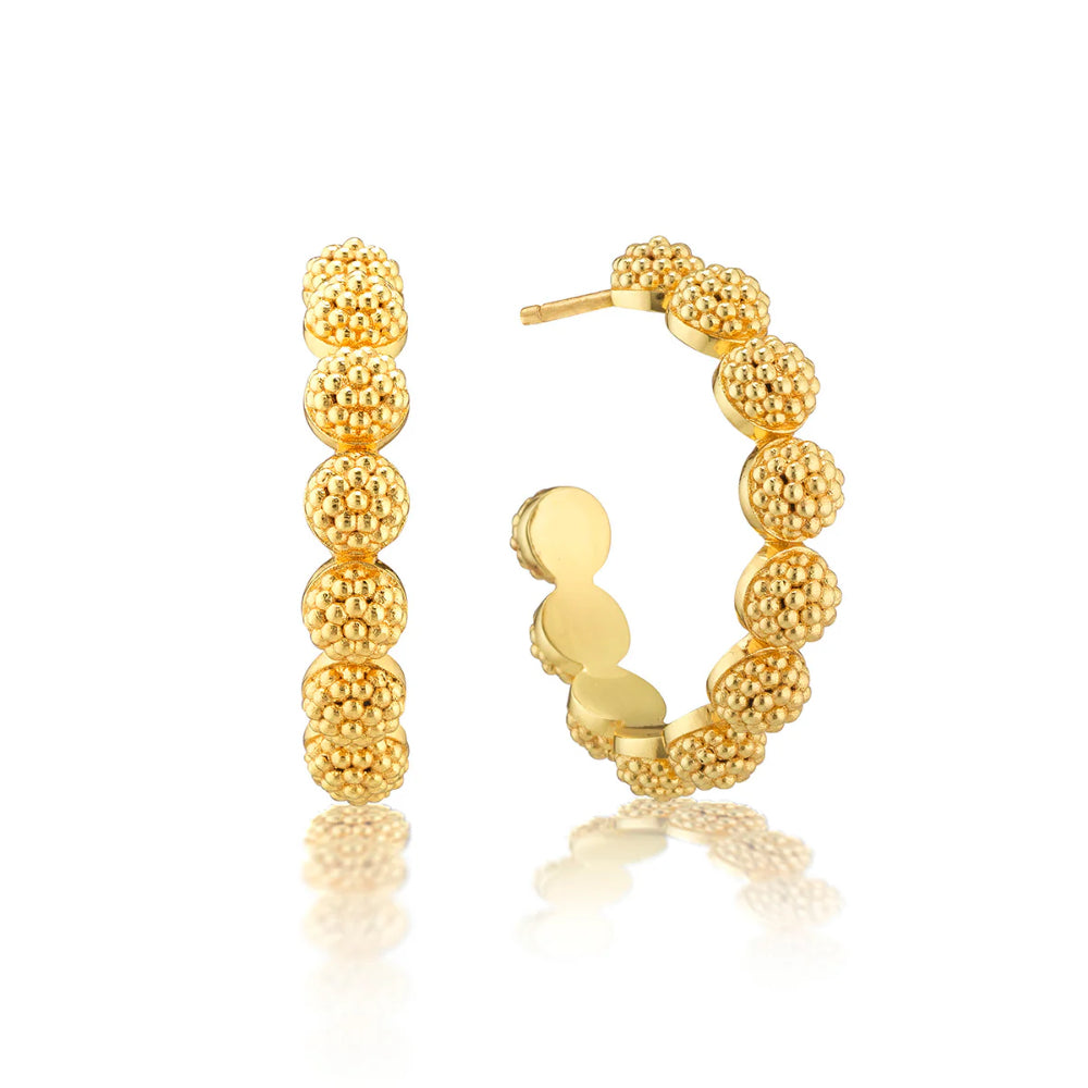 Capucine De Wulf Berry Icon Small Hoop Earrings - Gold Plated Dainty Hoops for Women, Minimalist Everyday Jewelry Gift | Perfect for Office, Date Night & Casual Outfits