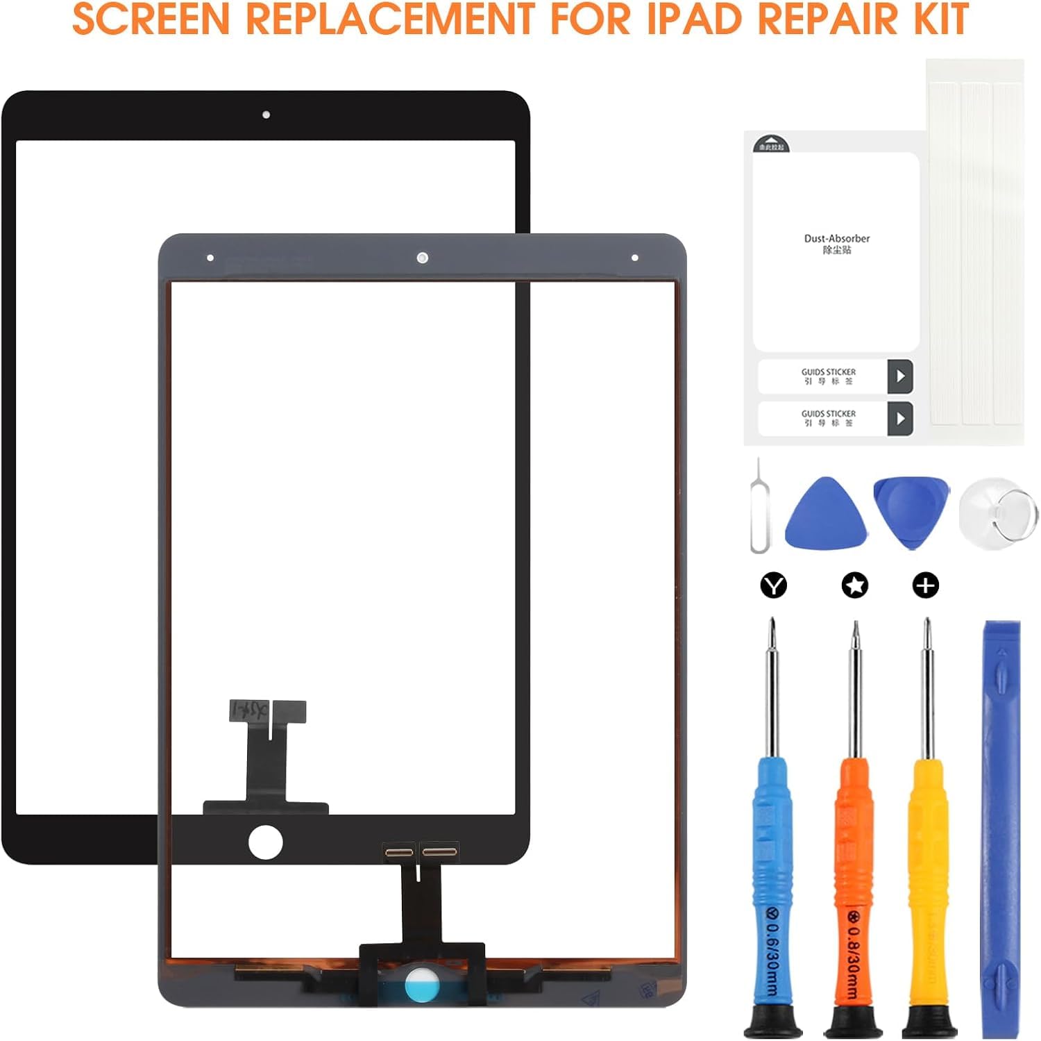 iPad Pro 10.5 (2017) & iPad Air 3 Screen Replacement - Touch Screen Digitizer for iPad A1701 A1709 A2153 A2123 - Black Glass Panel with Repair Tools (No Home Button/No LCD) - Perfect for DIY Repairs & Screen Damage Fixes