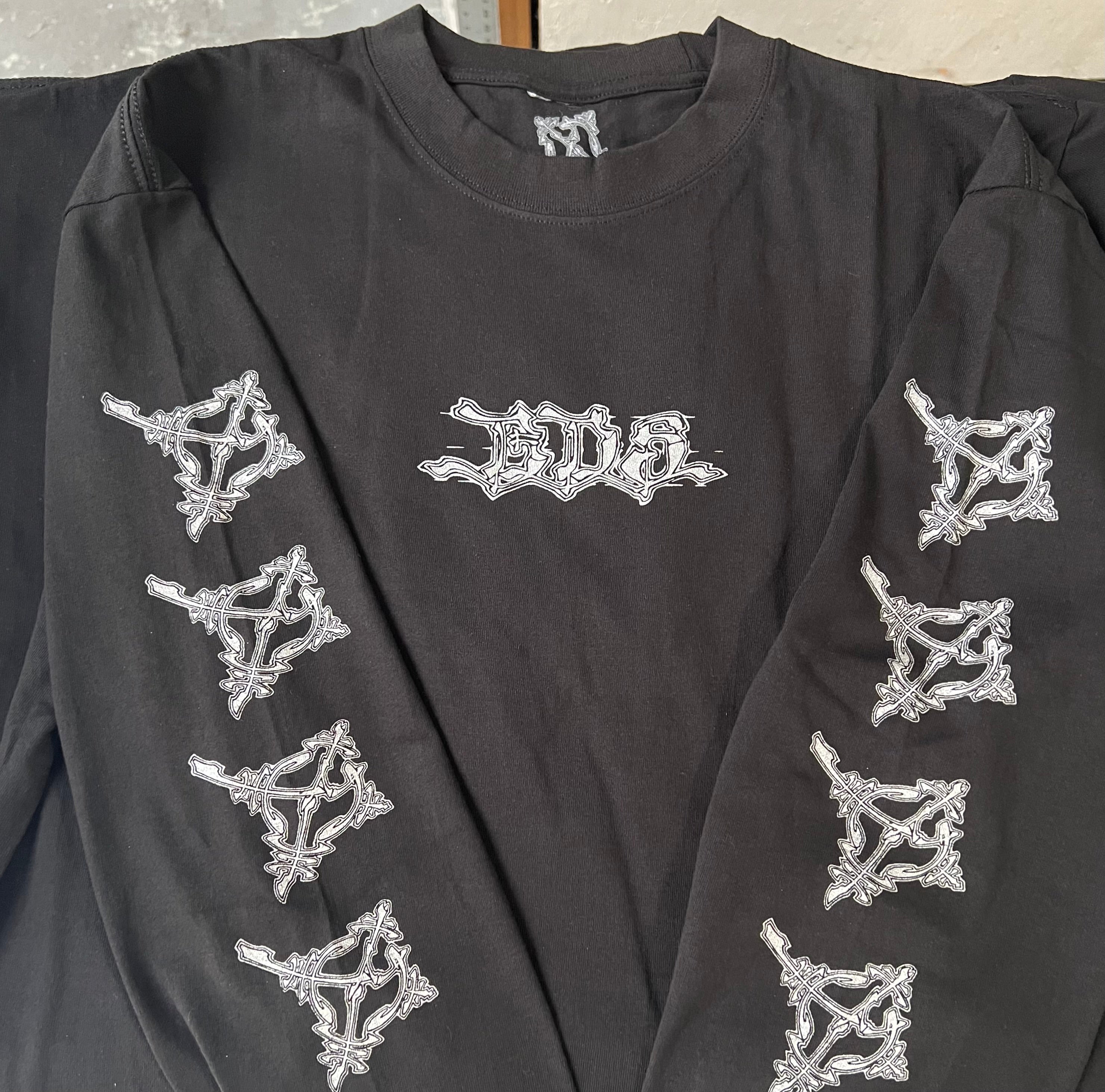 BDA Skateboard Wes Art Long Sleeve Shirt for Men - Black Graphic Tee - LG Size - Perfect for Skateboarding, Streetwear & Casual Outfits