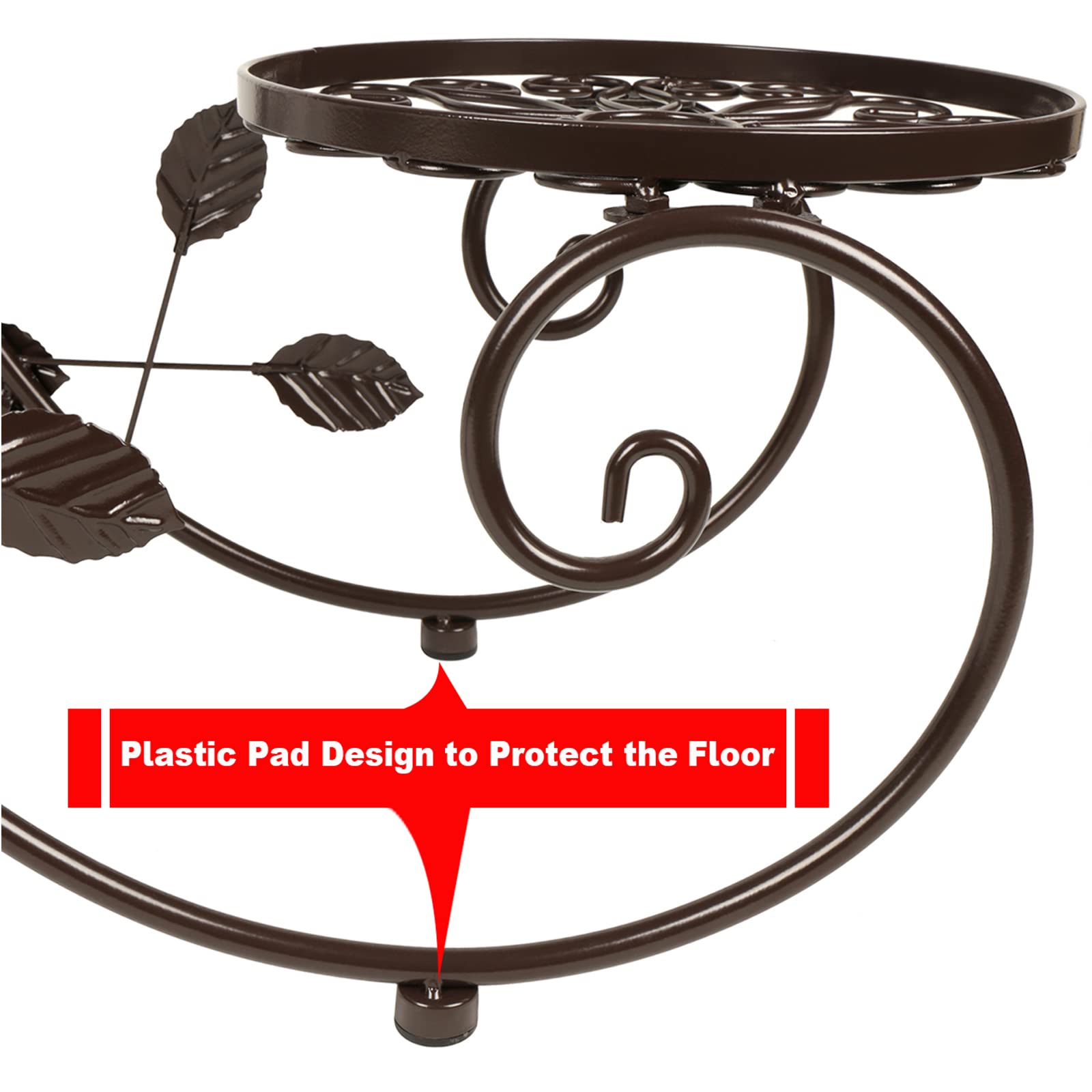 3 Tier Metal Garden Plant Stand - Indoor Outdoor Flower Pot Holder Display Rack for Patio, Living Room, Balcony & Bedroom | Durable Metal Plant Shelf for Home Decor & Gardening