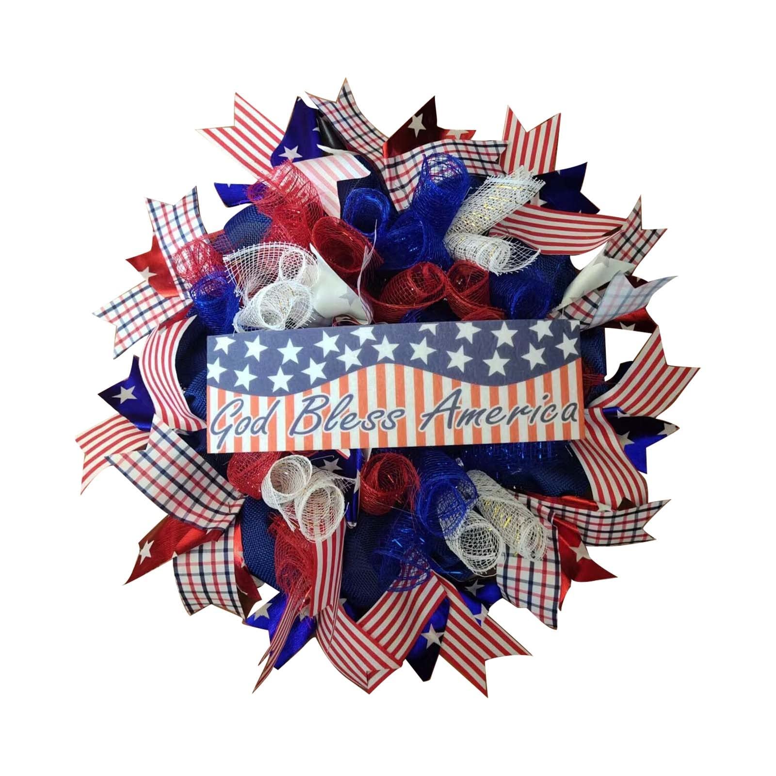 Independence Day Wreath - Patriotic Porch & Door Decor for Outdoor Celebrations