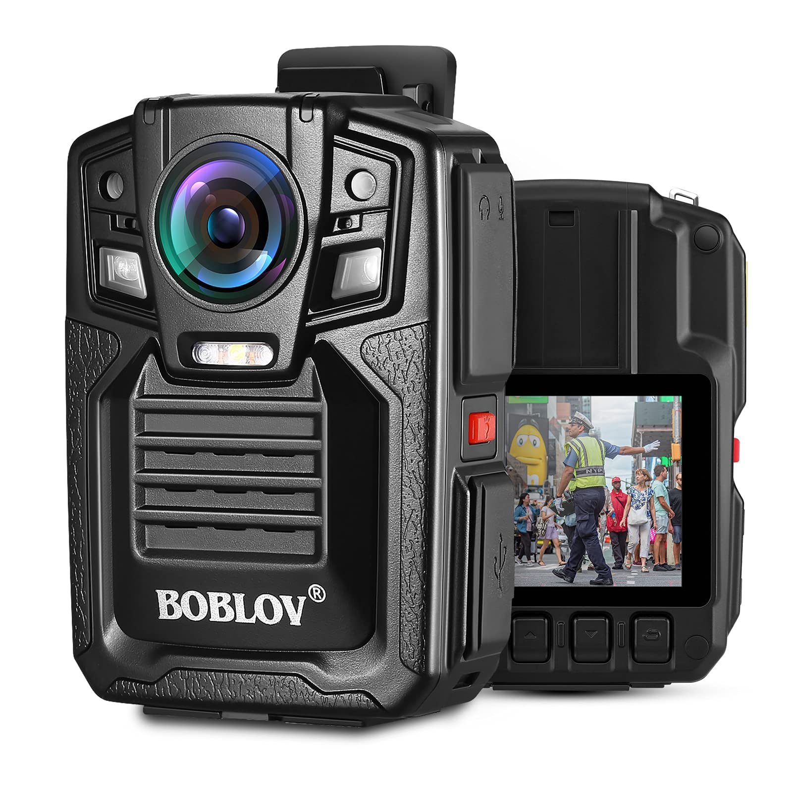 BOBLOV D7 2K Body Camera with 256GB Storage & Dual 1950mAh Batteries - IP67 Waterproof Security Camera with Audio/Video Recording, 170° Wide Angle Lens & Night Vision - Ideal for Law Enforcement, Security Guards & Night Patrols