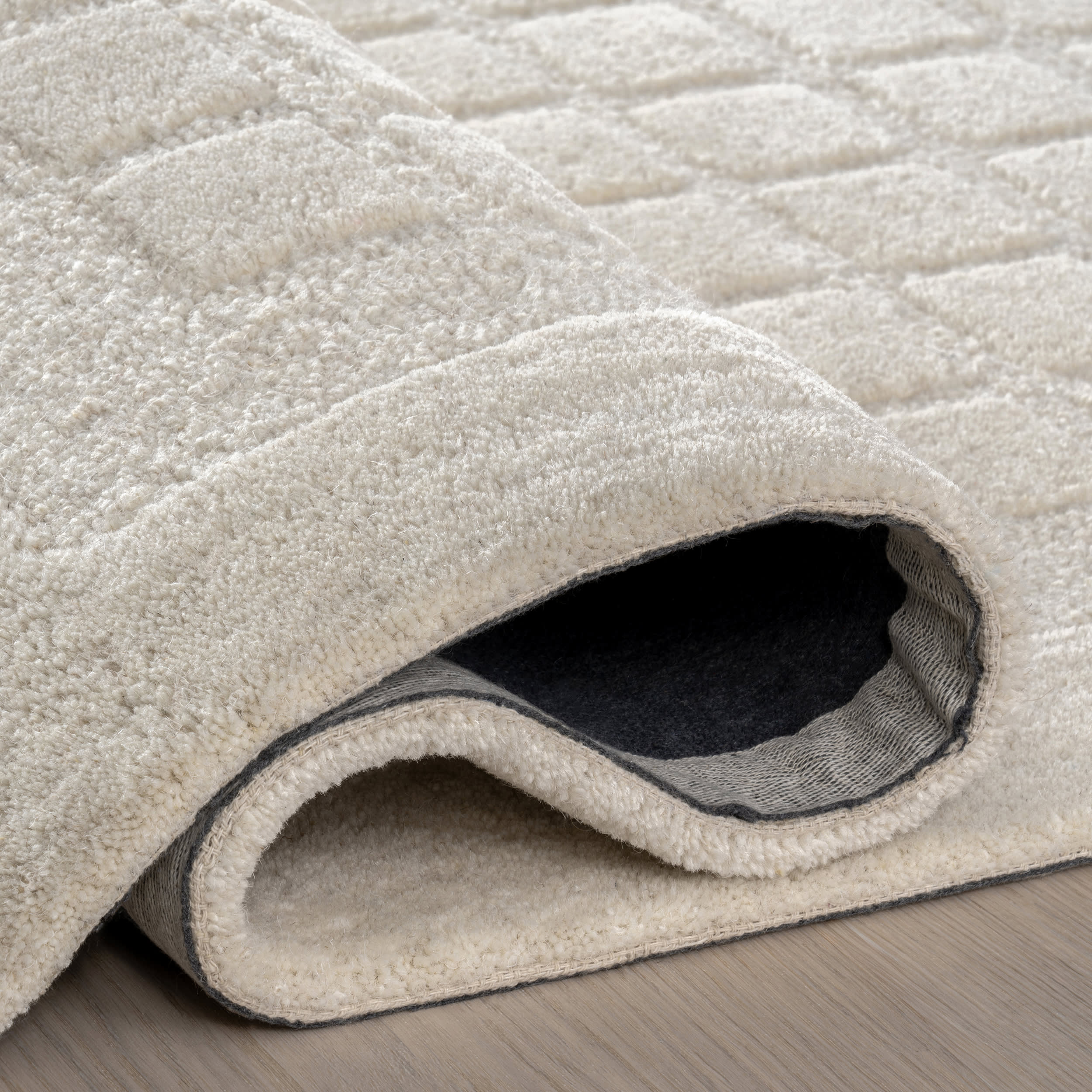 Premium Fritz Checked Wool Rug - Soft & Durable Beige Area Rug for Living Room, Bedroom & Office - Cozy Home Decor & Stylish Floor Covering