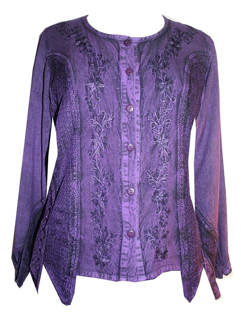 Agan Traders Women's 2025 Spring Vintage Bohemian Button Down Long Sleeve Blouse - Renaissance Style Floral Print Shirt for Casual Wear, Office & Date Nights