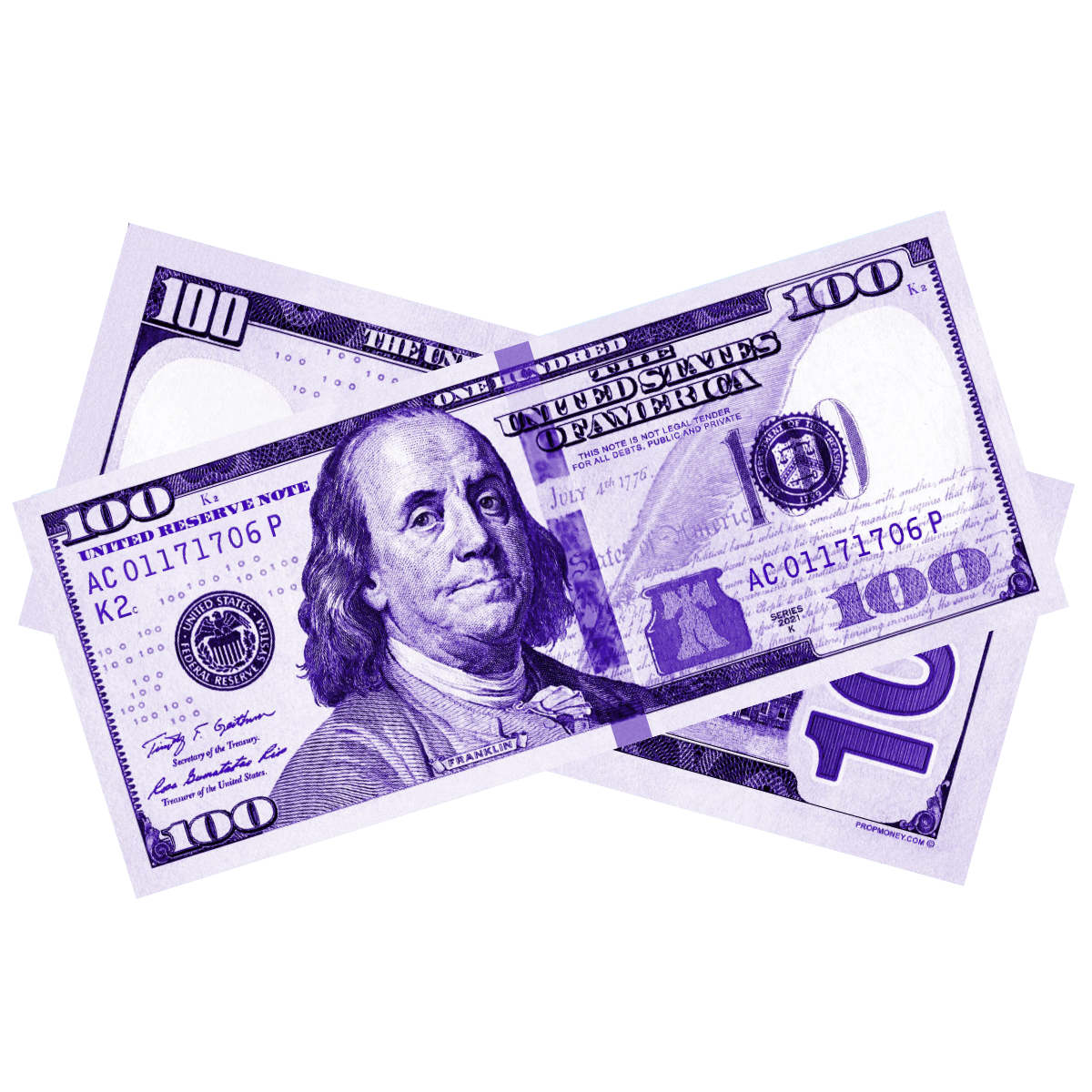 100 Pack of $100 New Series Purple Bills - Novelty Play Money for Magic Tricks, Prank Gifts, and Educational Use