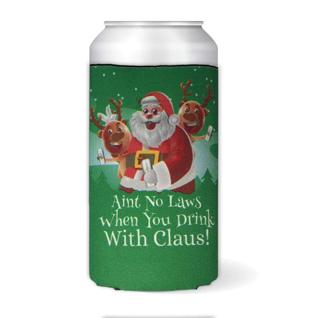 VictoryStore Christmas Can Cooler Set of 6 - Insulated Beer Koozies for Holiday Parties, Santa Claus Themed Drink Holders - Perfect for Xmas Gatherings, Office Parties & Festive Celebrations
