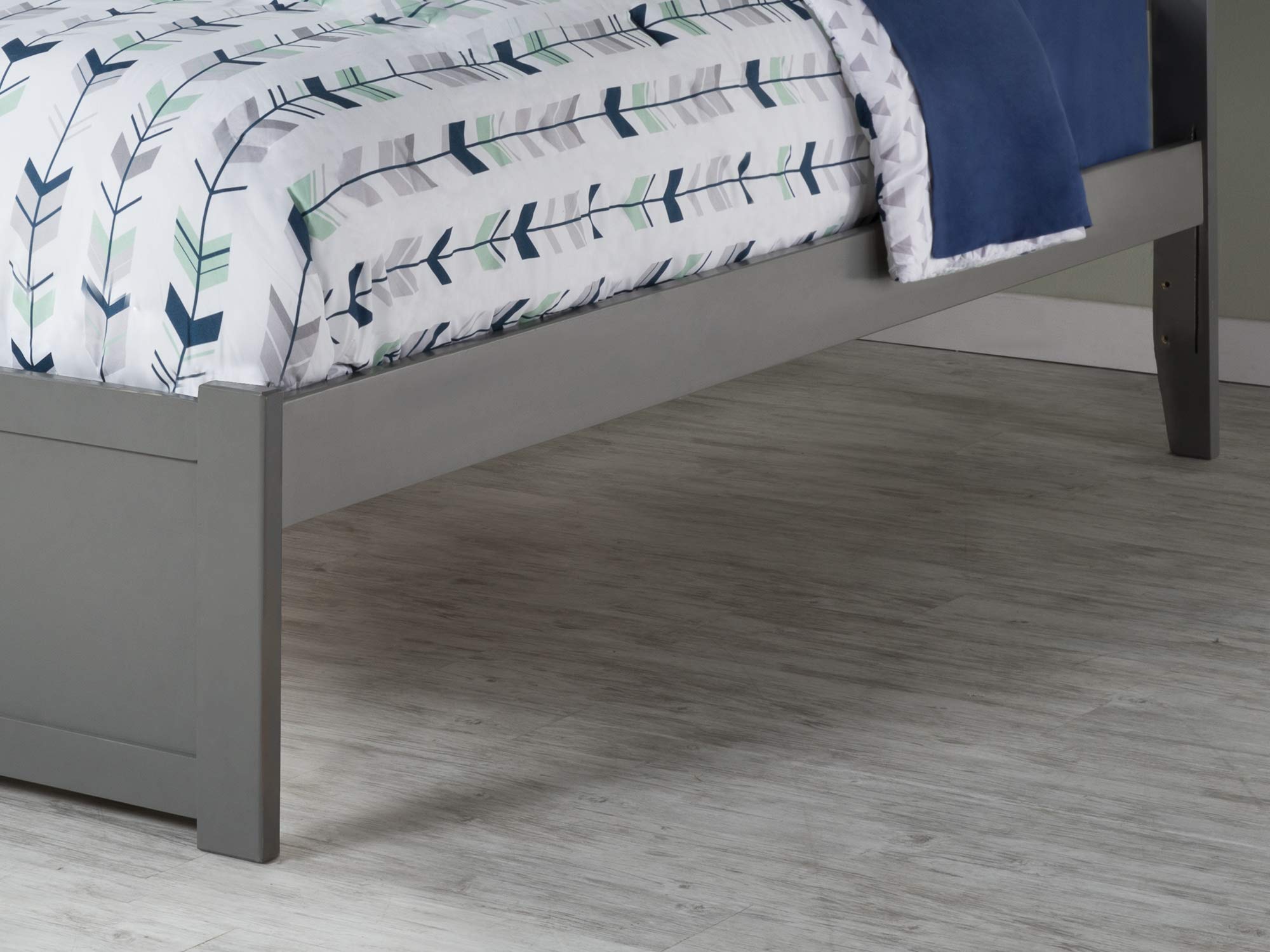 AFI Madison Twin Platform Bed with Footboard, Storage Drawers & USB Charger - Grey - Space-Saving Bed Frame for Small Rooms, Kids & Teens Bedroom, Dormitory or Guest Room
