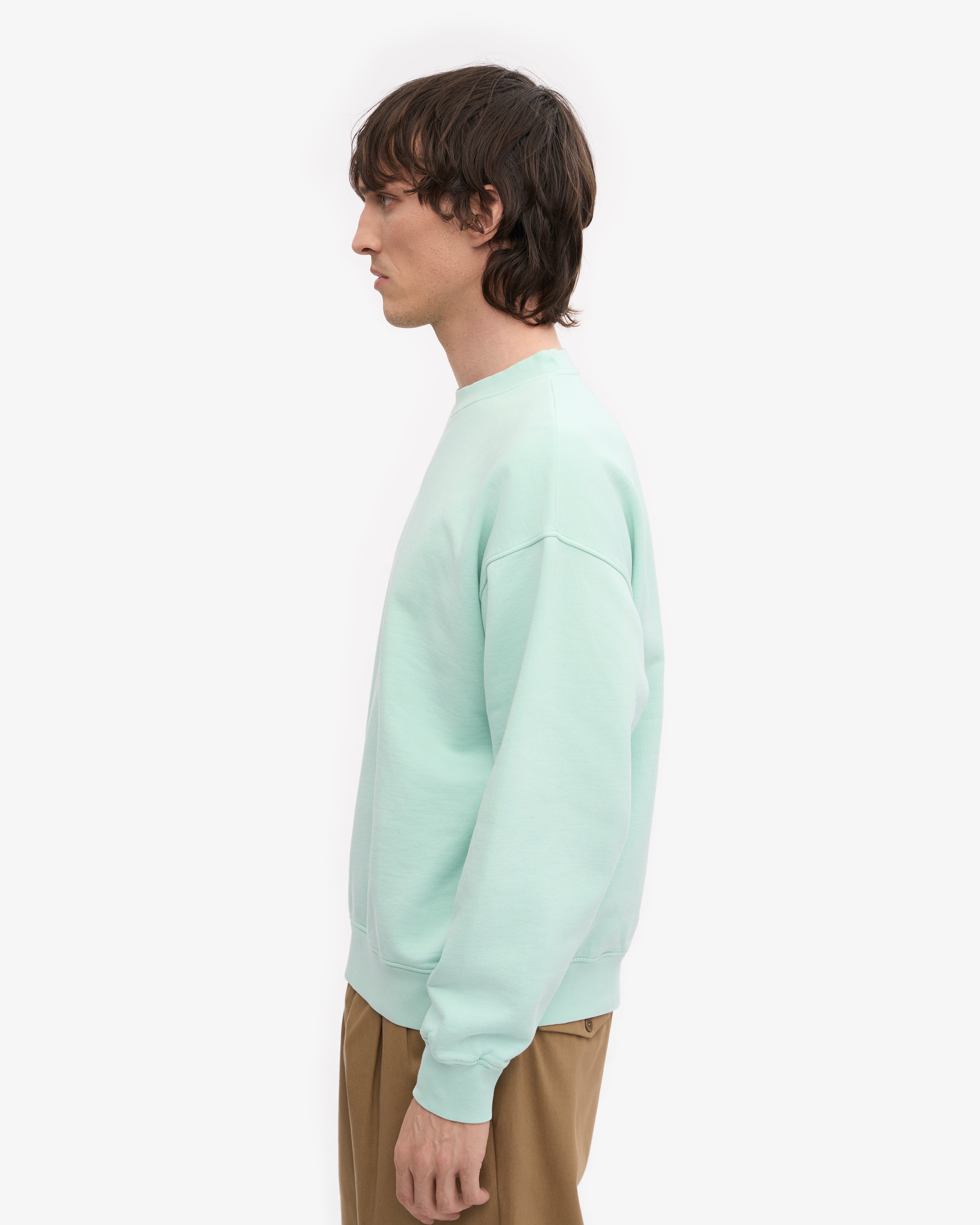 Organic Oversized Crewneck Sweatshirt - Light Aqua | Eco-Friendly Comfort Wear for Casual Outings & Lounge