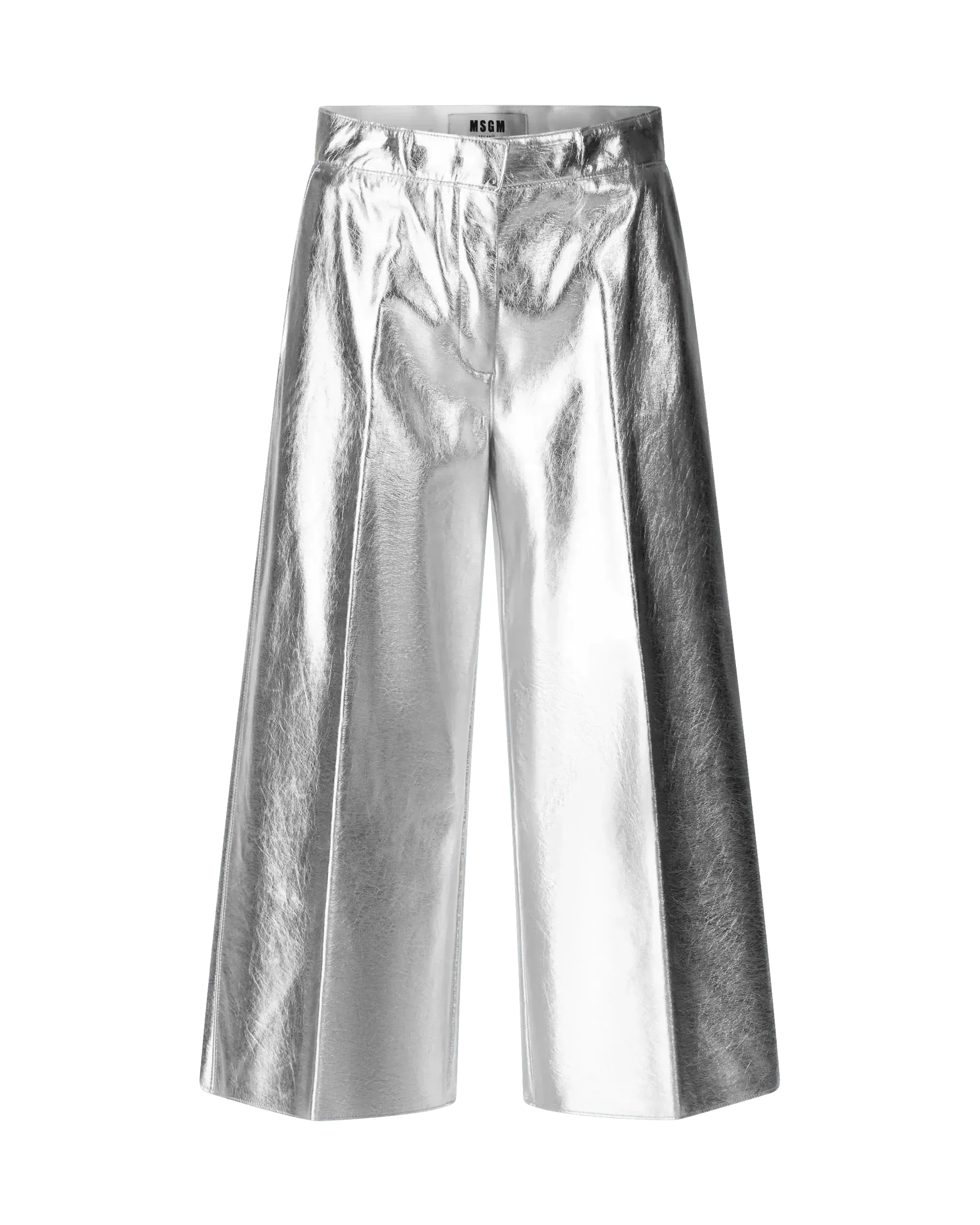 Stylish Cropped Metallic Leather Pants for Women - High Waisted Shiny Faux Leather Trousers | Perfect for Night Out, Clubwear, and Fashion Street Style